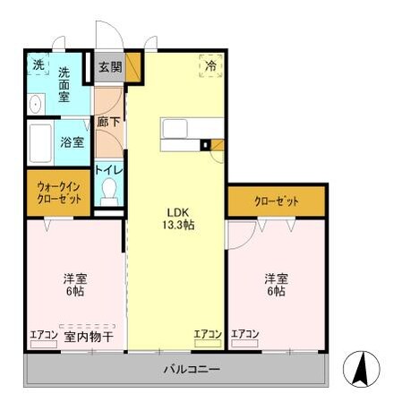 D-roomあずま町Aの物件間取画像